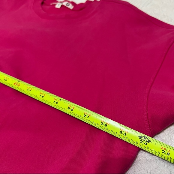 AMO 90’s Sweatshirt Cropped Boxy Light Distressing Luminous Pink Large - Picture 10 of 12